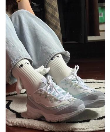 Novelty Funny Magnetic Suction Couple Socks - Cute 3D Doll Design - Cool Wedding Gifts - 1/2 Pairs (Black) - Buy Online on GoSupps.com