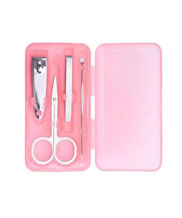 Nail Clipper Set High Grade Household Stainless Beauty Nail Clippers Men and Women Universal Pedicure Simple Portable Nails Tool (Color : Pink-1set)