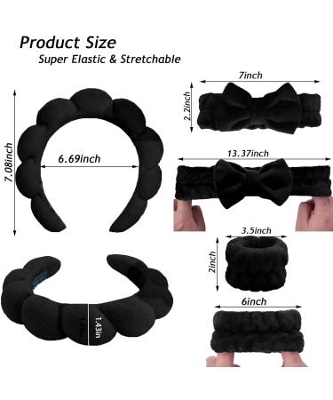 Shop Black Terry Hair Band for Cosmetics & Spa - Moisture-Wicking Headband for Face Washing Yoga & Shower - Buy Online on GoSupps.com