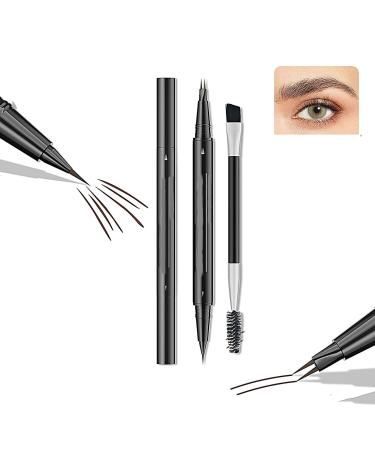 Natural Brow Eyebrow Pen Eyebrow Pen Bulletboard Waterproof Eyebrow Pen (Light Brown) Waterproof With 4-Fork-Tip & Precise Brush-Tip Bulletboard Waterproof Eyebrow Pen Bulletinboard Brow Pen