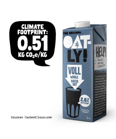 Oatly Oat Drink 2.8% Fat - Pack of 6 (6 x 1 Litre) | Delicious Dairy-Free Milk Alternative - Shop Internationally! - Buy Online on GoSupps.com