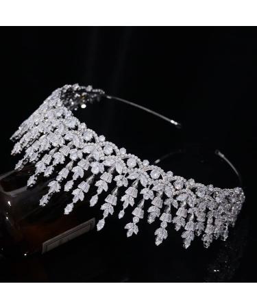 Jorsnovs Cubic Zirconia Bridal Crown - CZ Princess Tiara for Wedding, Prom & Birthday Parties - Buy Online on GoSupps.com