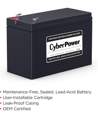 Buy CyberPower RB1280 UPS Replacement Battery Cartridge - Maintenance-Free 12V/8Ah User Installable - International Shipping Available - Buy Online on GoSupps.com