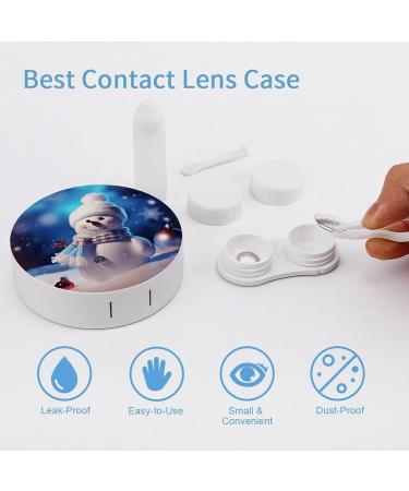 Buy Merry Christmas Snowman Print Plastic Contact Lens Case - Travel & Care Box | International Shipping Available - Buy Online on GoSupps.com