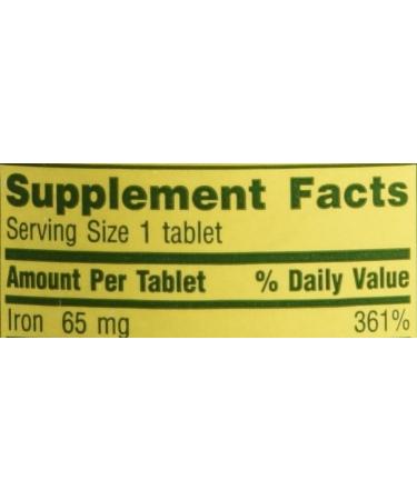 Spring Valley Iron 65mg 200 Tablets - Twin Pack, Equivalent to 325mg Ferrous Sulfate - Buy Online on GoSupps.com