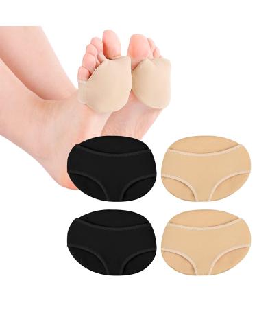 2 pair of metatarsal pad foot cushion pads upholstery pads soft foot bale cushion forefoot pads football pillow soft midfoot cushion fabric forefoot pads midfoot pads (2 black 2 flesh)
