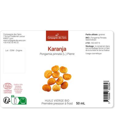 Karanja - Organic Virgin Vegetable Oil - Glass Bottle - First Cold Pressed - 50ml - Buy Online on GoSupps.com