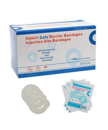 Inject-Safe Barrier Bandage  Adhesive Bandage to Protect Skin & Limit Contact Exposure  Self-Sealing Membrane with Liquid Tight Design to Control Leakage  Diameter of 1.38 in  100ct Box