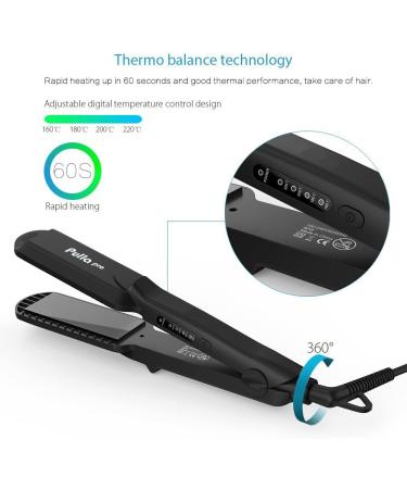 Pulla 4-in-1 Hair Straightener and Crimper - Tourmaline Ceramic Flat Iron with Adjustable Temperature for Salon-Quality Styling - Ideal for All Hair Types - Buy Online on GoSupps.com