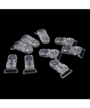 Pack of 10 Clear Plastic Clips - Multifunctional Pacifier Holders | 39 x 16 mm | International Shipping Available - Buy Online on GoSupps.com