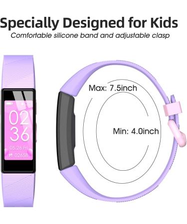 HOOMOON Kids Fitness Tracker Watch - IP68 Waterproof Activity Tracker with Sleep Tracking, 11 Sport Modes, Calorie Counter, Alarm Clock & Reminder - Great Gift for Boys, Girls & Teens - Light Purple - Buy Online on GoSupps.com