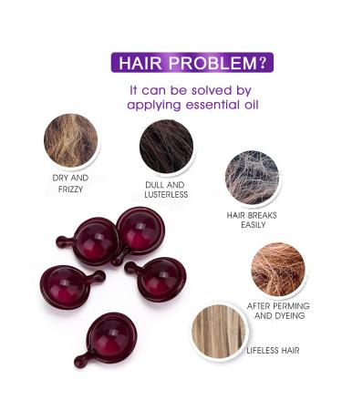 Hair Care Vitamin Capsules Serum - Moisturizing, Anti-Frizz, Repair Damage, Essential Oil Conditioner for Women (Purple) - Buy Online on GoSupps.com