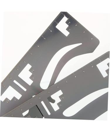 BIUDECO 2pcs Eyebrow Ruler Brow Guide Template Eyebrow Guide Stencil Eyebrow Shaping Ruler Stainless Steel 17x4.8cm Black - Buy Online on GoSupps.com