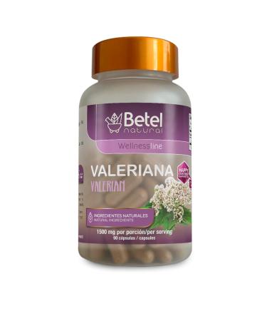 Betel Natural Premium Valerian/Valeriana Capsules 1500mg per Serving - 90 Capsules