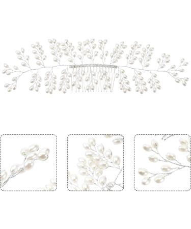 Frcolor Bridal Hair Comb Elegant Pearls Wedding Hair Comb Handmade Wedding Hair Accessories - Buy Online on GoSupps.com