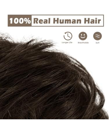 BARSDAR 100% Real Hair Tie Extensions - 32g Curled Messy Bun Hair Part Updos - Dark Brown - Premium Quality Hair Extensions for Women & Girls - Buy Online on GoSupps.com
