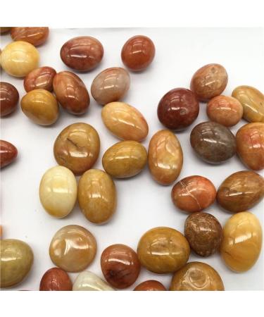 Natural Crystals Stone Golden Silk Jade Tumbled Stones for Christmas Decorations - (Color: Yellow Size: approx20-30mm) - Buy Online on GoSupps.com