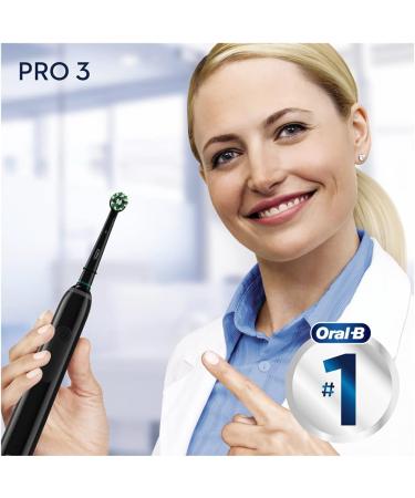 Oral-B Pro 3 3000 CrossAction Electric Toothbrush - 3 Cleaning Modes 360 Pressure Sensor Perfect Gift for Men & Women - Sleek Black Design - Buy Online on GoSupps.com