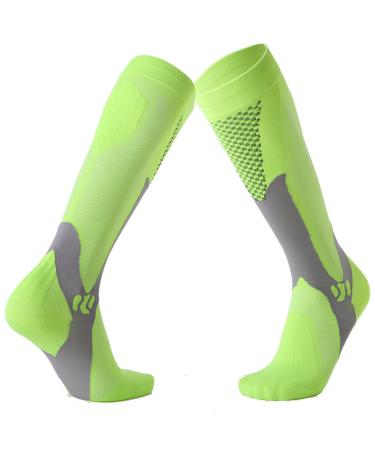 DOCEN stocking compression socks marathon socks green-3 pairs L/XL_Fit Medical Running Nurse Green-3 pairs L-XL