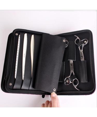 Leather Scissors Salon Hair Barber Shear Hairdressing Holder Pouch Case Bag Simple Classical Style Double Layered Design - Yellow 26 x 17cm - Buy Online on GoSupps.com