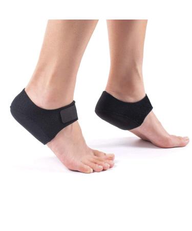 Plantar Fasciitis Heel Cups for Heel Pain Updated Version Heel Protectors Heel Sleeves Pads, Heel Support for Heel Pain, Heel Spur, Cracked Heels for Women and Men (Black, M 5-8 / W 6-9.5) Black M 5-8 / W 6-9.5