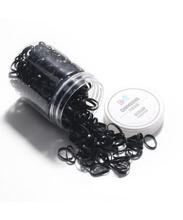 Miaoo 450 Pieces Mini Multi Color Elastic Rubber Bands Soft Elastic Hair Bands for Kids Baby Girls Hair Braids Hair Wedding Hairstyle and More (Black)