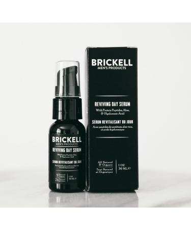 Brickell Men's Anti-Aging Hyaluronic Acid Serum | Reviving Day Serum with Vitamin C & Peptides | 1 Ounce - Buy Online on GoSupps.com
