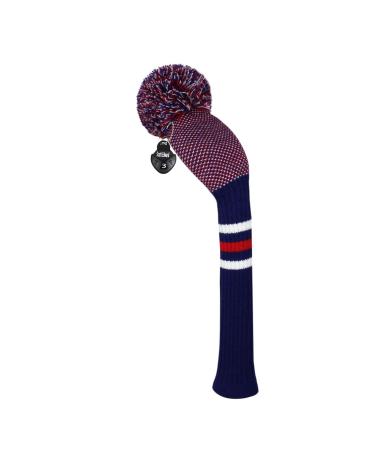 Scott Edward 1PCS Hybrid Head Cover Knit for Driver Wood Fairway Wood Hybrid with Rotating Number Tags Number Tags Fairway Dots