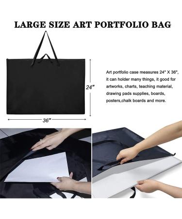 VikYel Large Art Portfolio Tote Bag - 24 x 36 Inches - Poster Board Storage for Artists - Black - Buy Online on GoSupps.com
