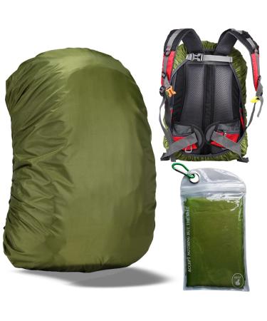Evotopf Waterproof Backpack Rain Cover with Adjustable Anti Slip Buckle Strap & Sliver Coating Reinforced Inner Layer for Camping, Hiking, Traveling, Hunting, Biking and More, 15-80L Green 40L - 50L