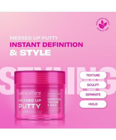 Lee Stafford Hair Styling Pomade | Messed Up Putty - Lightweight Texturizing Wax for All Hair Lengths Firm Hold 1.7 Fl Oz - International Shipping Available - Buy Online on GoSupps.com