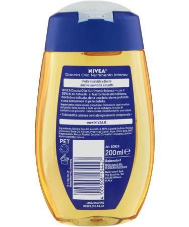 NIVEA Intense Nutrient Shower Oil Pack of 6 x 200 ml Nourishing soap based on natural oils shower cleanser for soft and nou - Buy Online on GoSupps.com