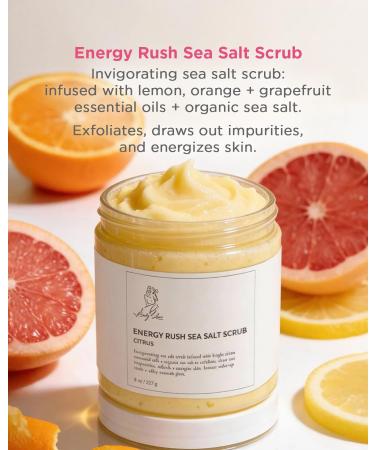 Bodyluxe Glow Energy Rush Citrus Sea Salt Scrub and Papaya Mango Body Butter Set (8 oz ea) Exfoliating Moisturizing Organic For All Skin Types Preservative Free - Buy Online on GoSupps.com