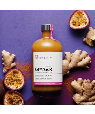GIMBER Sweet Lilly Organic Ginger Concentrate 500 ml | Organic non-alcoholic drink made from a blend of ginger passion fruit pineapple and turmeric - Buy Online on GoSupps.com