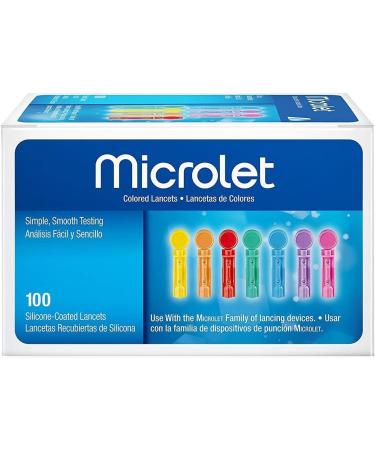 Microlet Colored Lancets 100 - Pack of 2 with Microlet Next Lancing Device - Buy Online on GoSupps.com