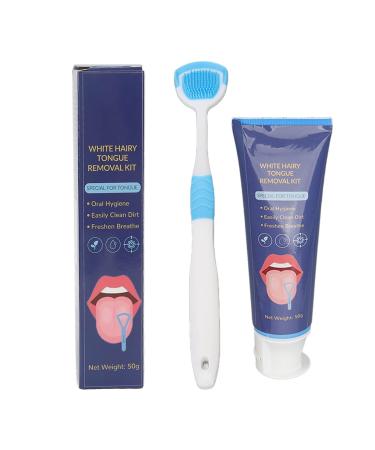 Tongue Scraper Cleaning Brush Set 2 Pack Mouth Freshener Tongue Scraper Brush Set for Bad Breath and Halitosis 50G