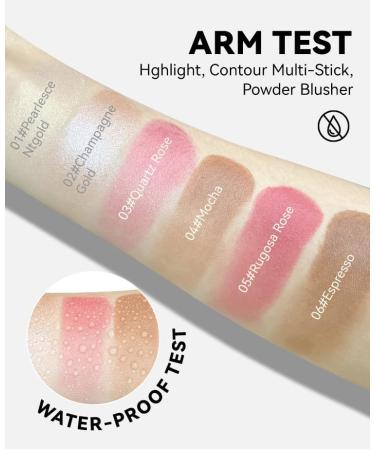 Cream Blush Stick Contour Stick Blush and Lip Makeup Stick Face Makeup for Cheeks Lips Eyes (5) - Buy Online on GoSupps.com