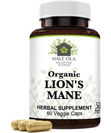 Hale Ola Lions Mane Supplement Capsules - Non-GMO & Kosher Certified Lions Mane Mushroom Capsule for Cognitive Function Nerve Health Brain Cell Growth Improve Focus & Memory - 60 Capsules - Buy Online on GoSupps.com