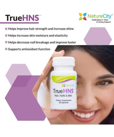 True-HNS Cynatine Keratin Supplement - 60 Veggie Capsules for Hair, Skin & Nail Support - Buy Online on GoSupps.com