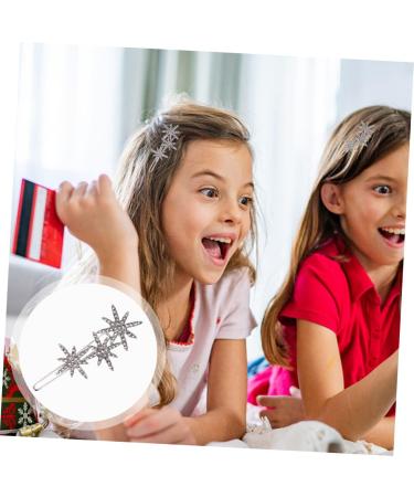 DOITOOL Snowflake Hairpin French Hair Pin Hair Accessory for Women Hair Jewels for Women Crystal Hair Barrette Bling Side Bangs Bridal Hair Pins Alloy Women's Christmas Clip - Buy Online on GoSupps.com