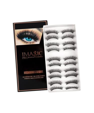 minkissy 10 Pairs Fake Eyelashes Thick Eyelashes Rapid Blooming Lashes Artificial Eyelashes False Eyelashes Makeup Eyelashes False Lashes Natural Cotton Thread Make up 3d Chemical Fiber