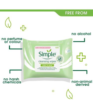 Simple Kind To Skin Cleansing Facial Wipes - 3 Pack (75 Wipes Total) - Buy Online on GoSupps.com