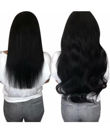 LAAVOO Microring Extensions - Real Hair Black Micro Loop Extensions 50g | Smooth #1 45 cm Invisible Microring - Buy Online on GoSupps.com