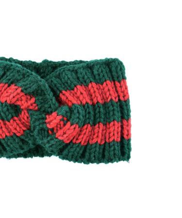 Chunky Knit Braided Winter Headband - Green | Elastic Hair Band for Women - Buy Online on GoSupps.com