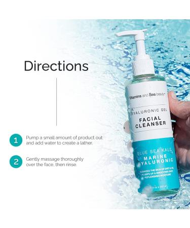 VITAMINS AND SEA BEAUTY Hyaluronic Gel Facial Cleanser with Blue Sea Kale + Marine Hyaluronic, 8 fl oz - Buy Online on GoSupps.com