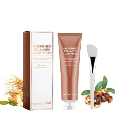 KARLOR Peel-off Face Mask Collagen Mask with brush Anti-wrinkle Mask for face Collagen Glow Mask Face Mask transparent gel texture moisturizing anti-wrinkle peel-off mask (100g)