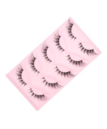 minkissy 5 Pairs False Lashes Fake Eyelashes Makeup Supplies Eye Lashes Eyelashes Natural Look False Eyelash Lash Strips Fake Lashes Eye Lash Extension Bulk Cosmetics Artificial Fiber
