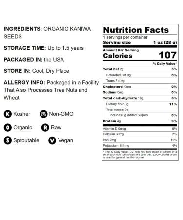 Organic Kaniwa Seeds 1.5 lbs - Non-GMO Canihua Grain | Kosher, Raw, Vegan | Sproutable, Bulk | High in Protein, Fiber, Iron, Calcium, Zinc | Easily Milled to Flour | Tastier than Quinoa - Buy Online on GoSupps.com