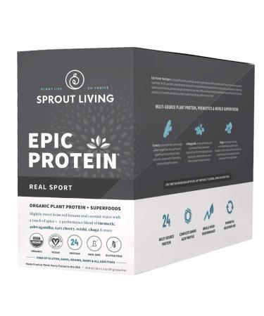 Sprout Living - Epic Protein Real Sport Premium Superfood Organic Plant Protein Gluten Free No Additives (16X38g)
