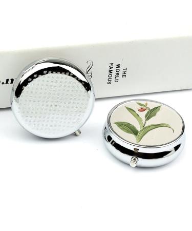 Travel Pill Box with Red Flowers - 3 Compartment Portable Pill Organizer for Purse & Pocket | Small Medicine Case for Easy Travel - Buy Online on GoSupps.com